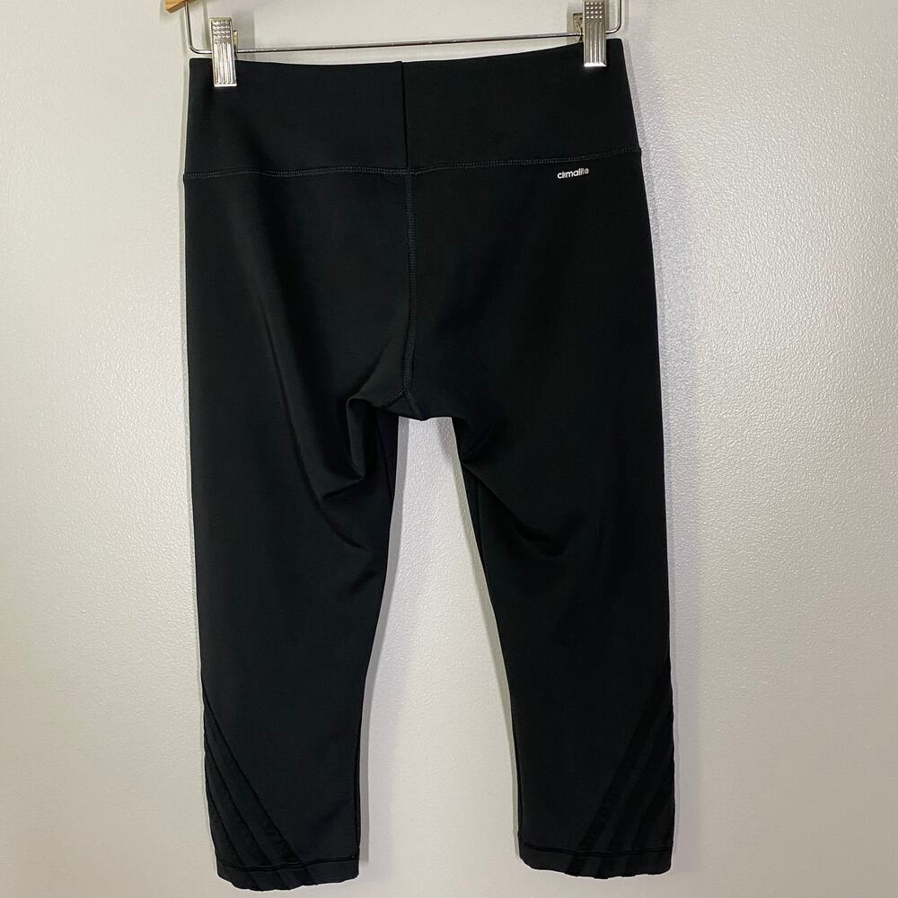 Adidas Solid Black Climalite Cropped Leggings Wom… - image 4